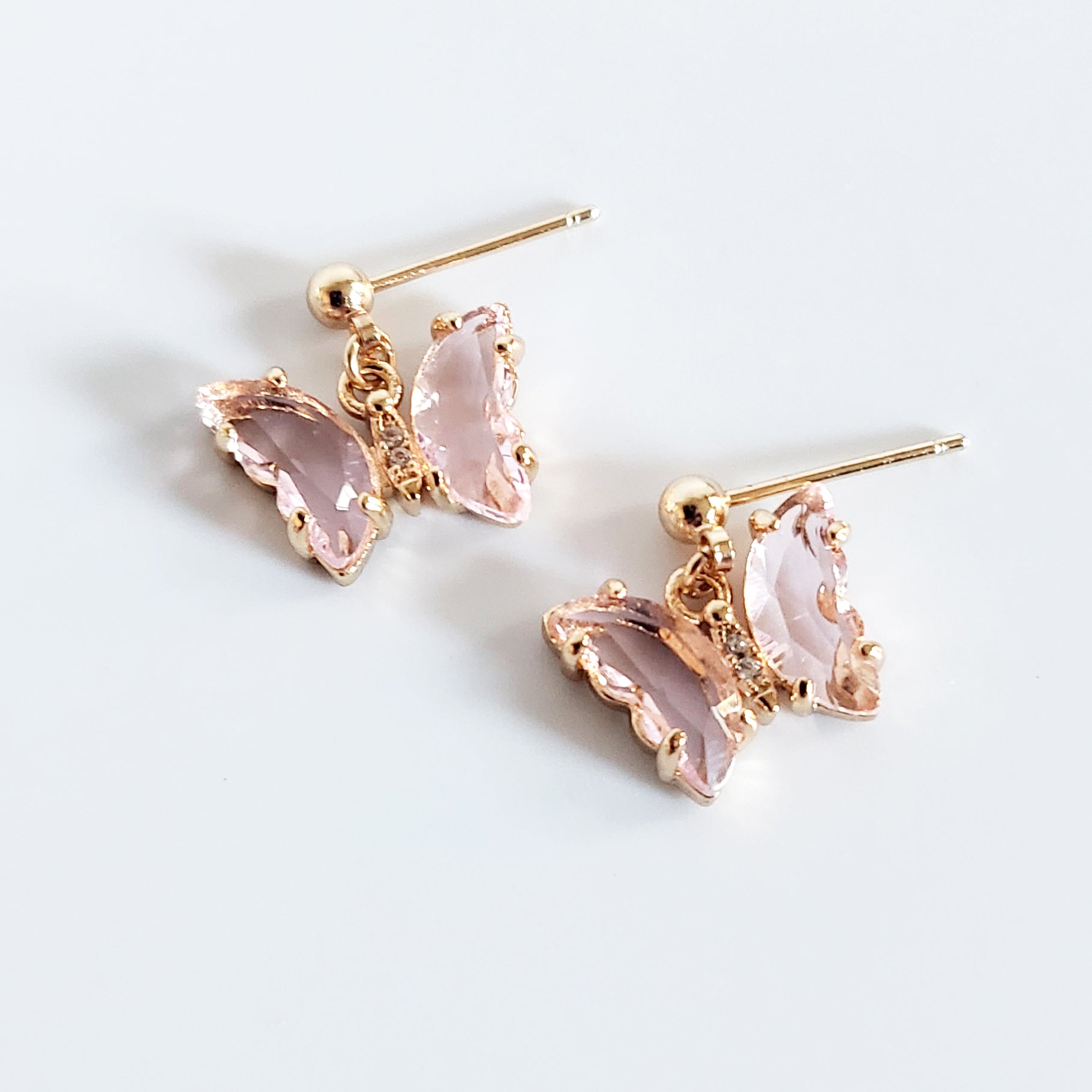 Crystal Butterfly Earrings - Gold | The Gilded Witch
