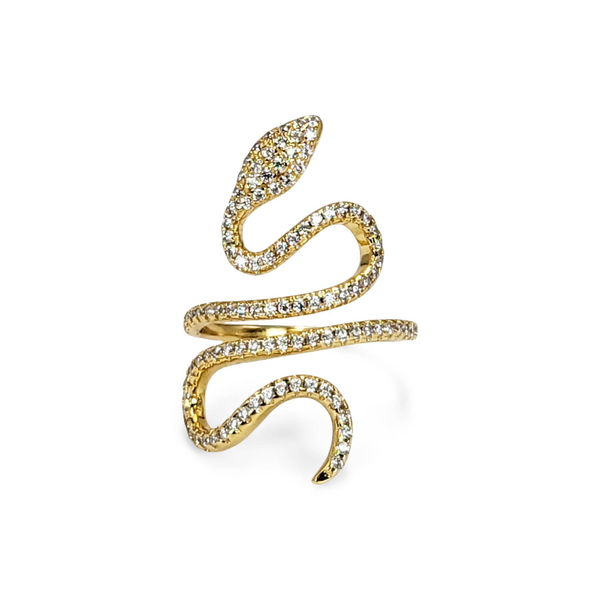 A Diamond and Ruby Snake Ring | Elton Antique Jewellery